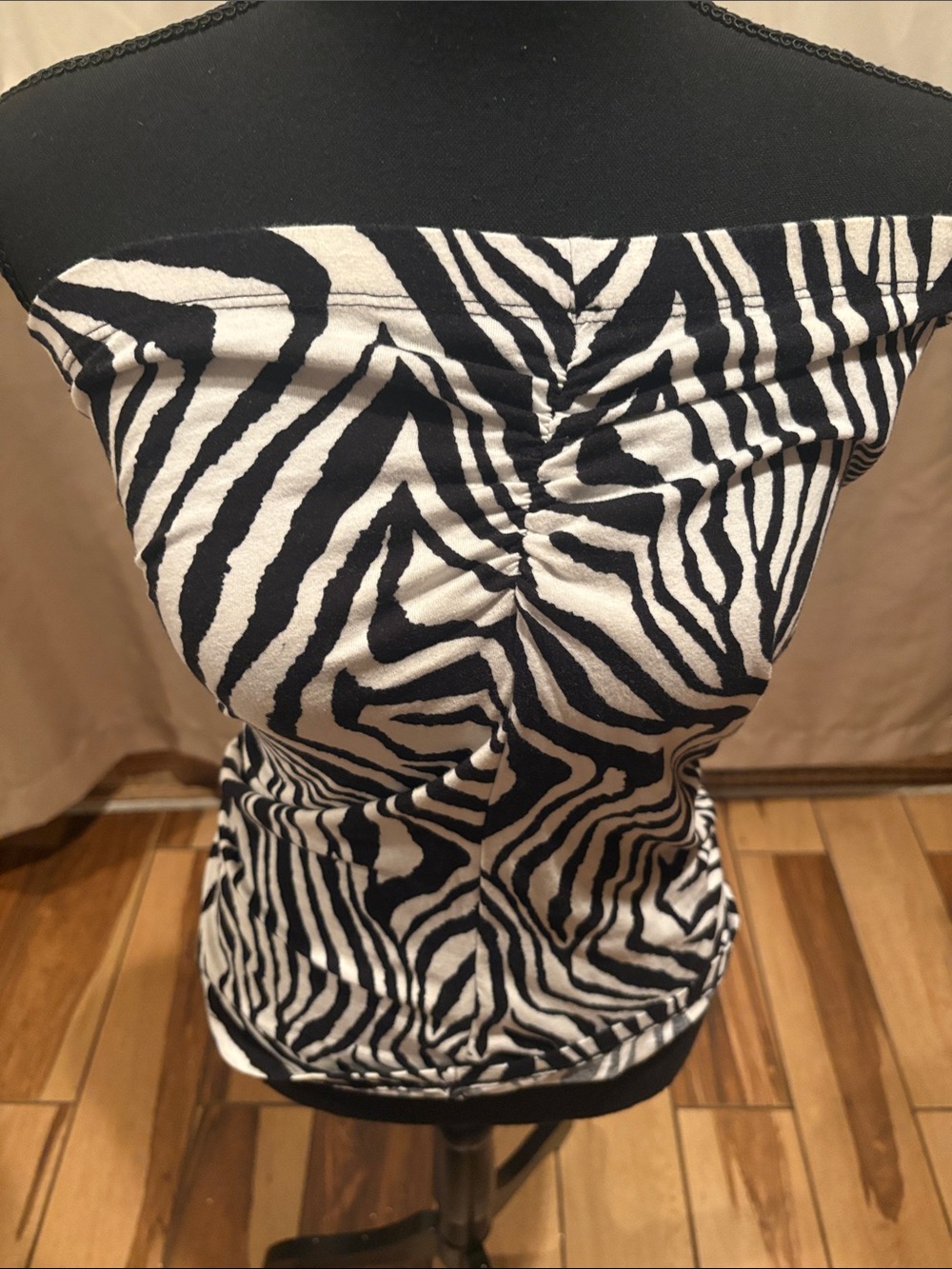Forever 21 Black and White Zebra Strapless One-Piece